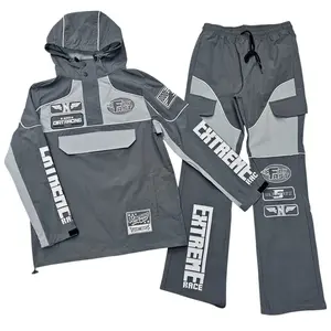REBEL RACING NYLON SET STACKED GREY/WHITE