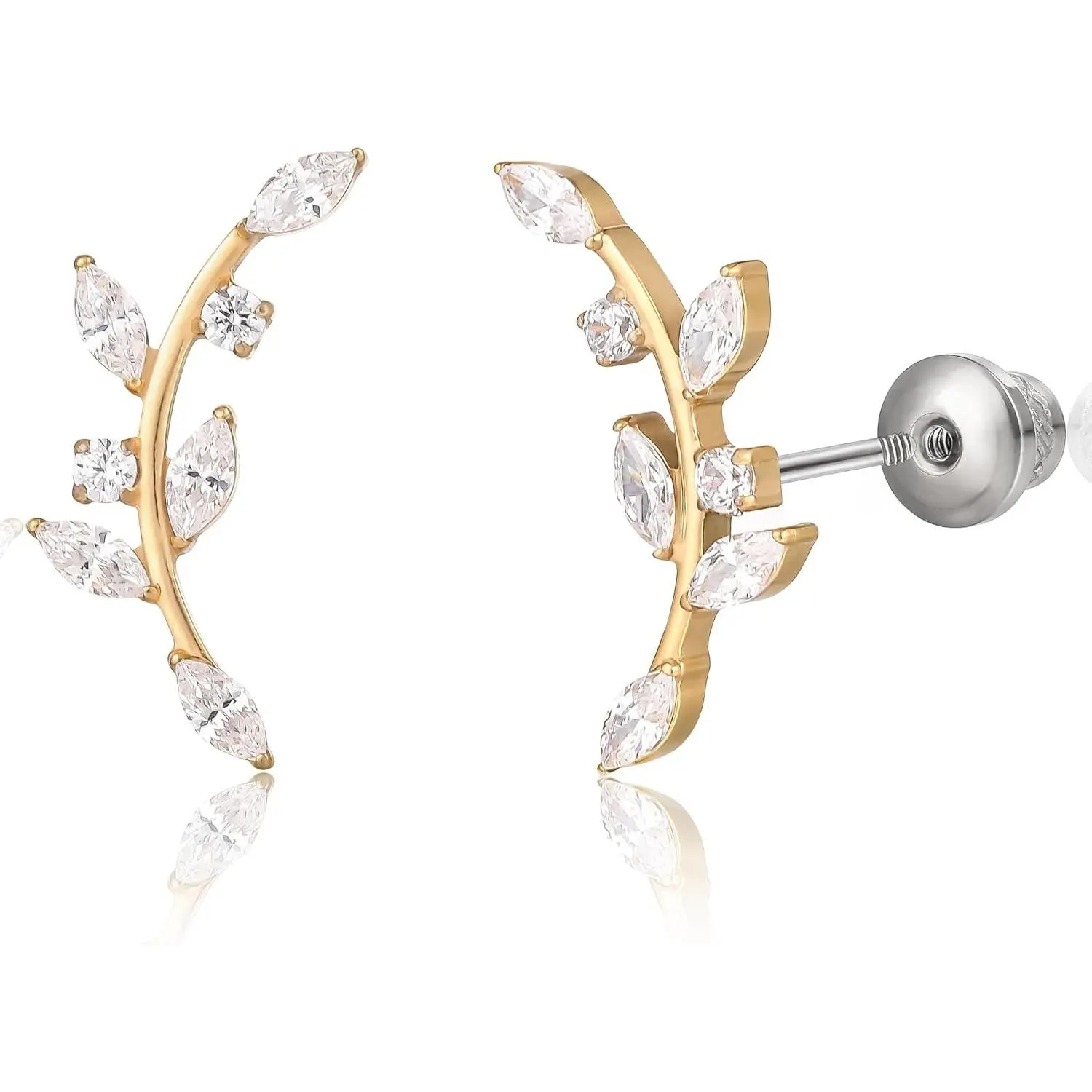 limerencia 20G Hypoallergenic Titanium Screw Back Earrings G23 Implant Grade F136 Studs Post for Sensitive Ears Tragus Helix Cartilage