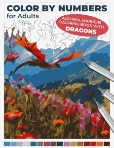 Alcohol Markers Coloring Book with Dragons: Color by Numbers for Adults: Mythical Creatures in Relaxing Landscapes (Color by Numbers for Adults: An Alcohol Marker Coloring Book) Paperback – July 3, 2024