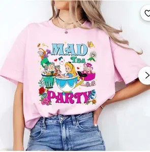 "Retro Alice In Wonderland Mad Tea Party Shirt: Featuring Cheshire Cat, Mad Hatter, and Alice - Family Tee, Magic  Tee"