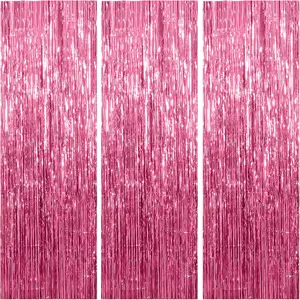 3 Pack  Backdrop Birthday Party Decorations Tinsel Foil Fringe Curtains Backdrop Streamer Bachelorette Christmas Graduation Wedding Princess  Theme Party Decorations