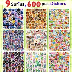600pcs stickers, 9 different themes, DIY stickers, tablet stickers, diary stickers, Christmas gifts with free storage box