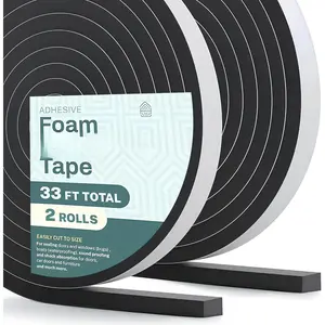 33  Weather Stripping Seal for Doors and Windows Insulation Strip Weatherproof Self Stick Seal 5/16" x 3/8" Soundproof High Density  Insulation Tape Adhesive