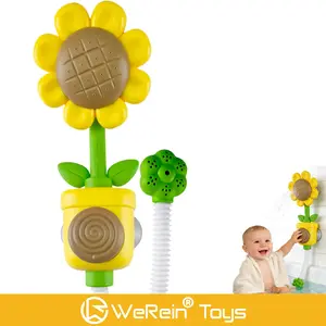 Sunflower Shape Manual Press Shower Toy for Babies 18m+, Infant Bath Time Fun, Safe & Durable Design, Perfect Gift for Kids