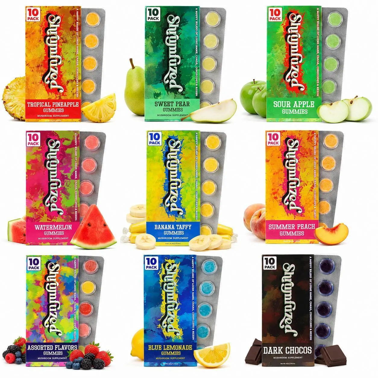 🔥 HOT 2026  Shroomfuzed Gummies 10-Pack – Individual Flavors Available | Select 1 Flavor