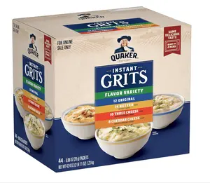 Quaker Instant Grits, 4 Flavor Variety Pack, 0.98oz Packets,44 Count (Pack of 1)