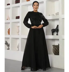 Modest Formal Embellished Dress G489 Black
