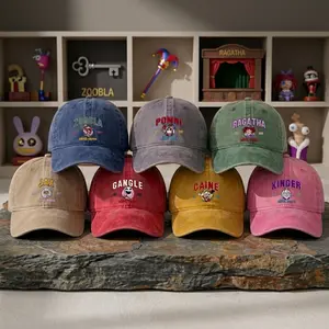 The Amazing Digital Circus All Character Embroidered Cap, Digital Circus Embroidered Hat, Pomni Jax Ragatha Gangle, Caine Kinger Zoobla Hat