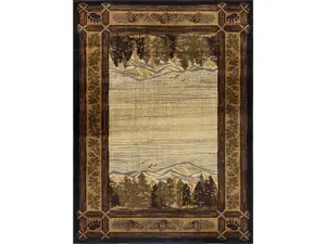 Conrad Trading CBL3009 Machine-Made Rectangle Cabin Life Lodge Rug, Black, 5'3" x 7'3"