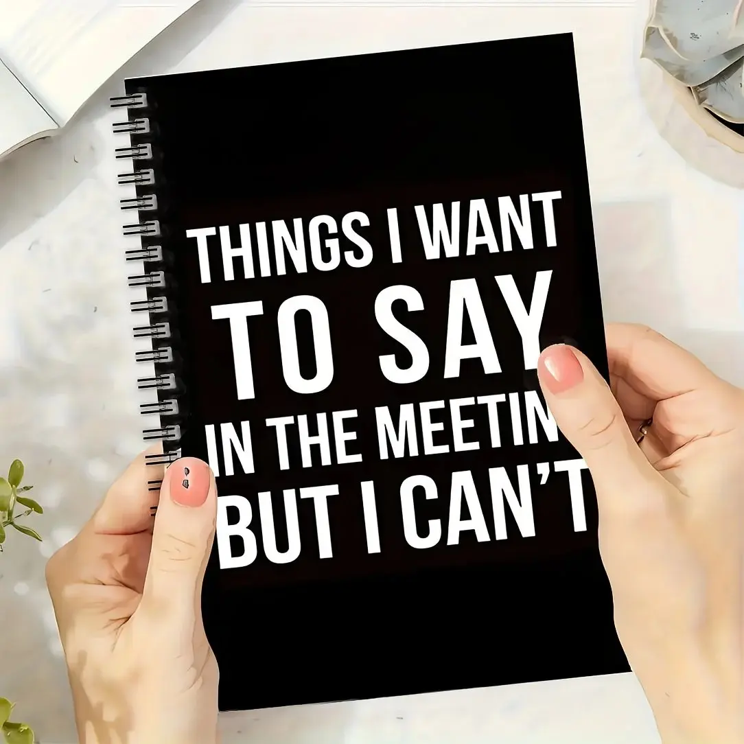 Funny Satirical A5 Spiral Bound Writing Notebook, Spiral Journal, Cover Text, Horizontal Layout, Small Office Prank Gift, Ideal for Colleagues and Meetings, Office Stationery Supplies