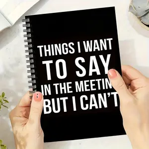 Funny Satirical A5 Spiral Notebook, Cover Text, Horizontal Layout, Small Office Prank Gift, Ideal for Colleagues and Meetings, Office Stationery Supplies