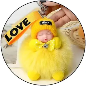 Monster Keychain Plush for Women Kawaii Sleeping Doll Plush Keychain