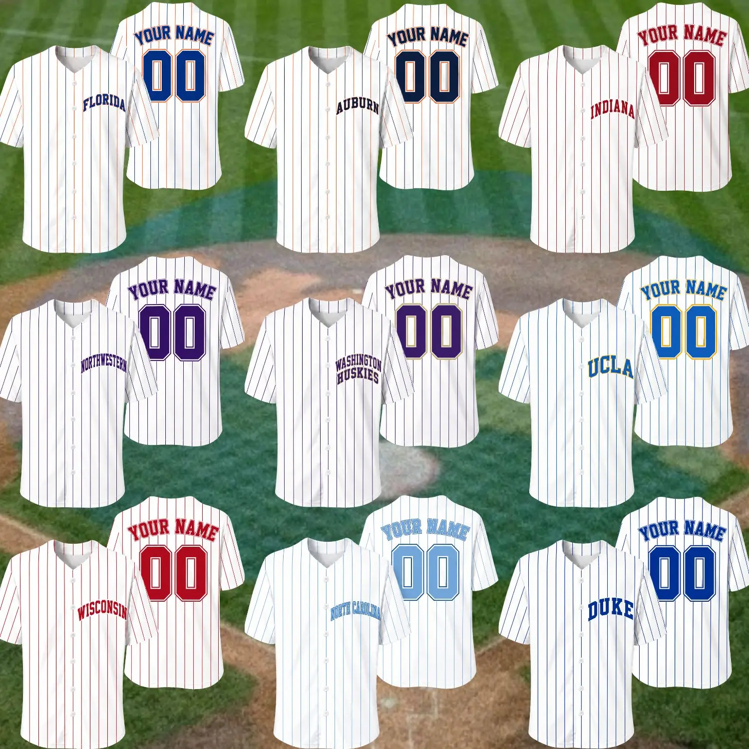 Custom Baseball Jersey Personalized Name Number College Baseball Button Down Jersey Team Fan Shirt Game Day Uniform Athletic Apparel Custom Gift for Men Women
