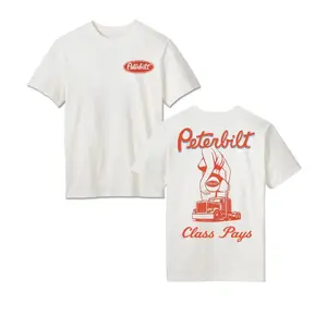 Peterbilt T-Shirt, Featuring Bold "Class Pays" Graphic and Truck Design on Back, Soft Cotton Fabric, Unisex Fit for Men and Women, Perfect Gift for Trucking Enthusiasts