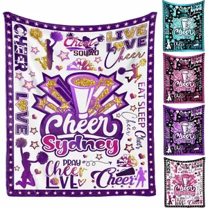 Personalized Cheerleader Gift for Her | Custom Cheer Squad Throw Blanket with Name | Soft Gift for Cheer Captain | Game Day Blanket | Cheerleading Birthday Present