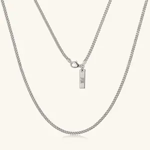 24K White Gold Cuban Link Chain - 2mm