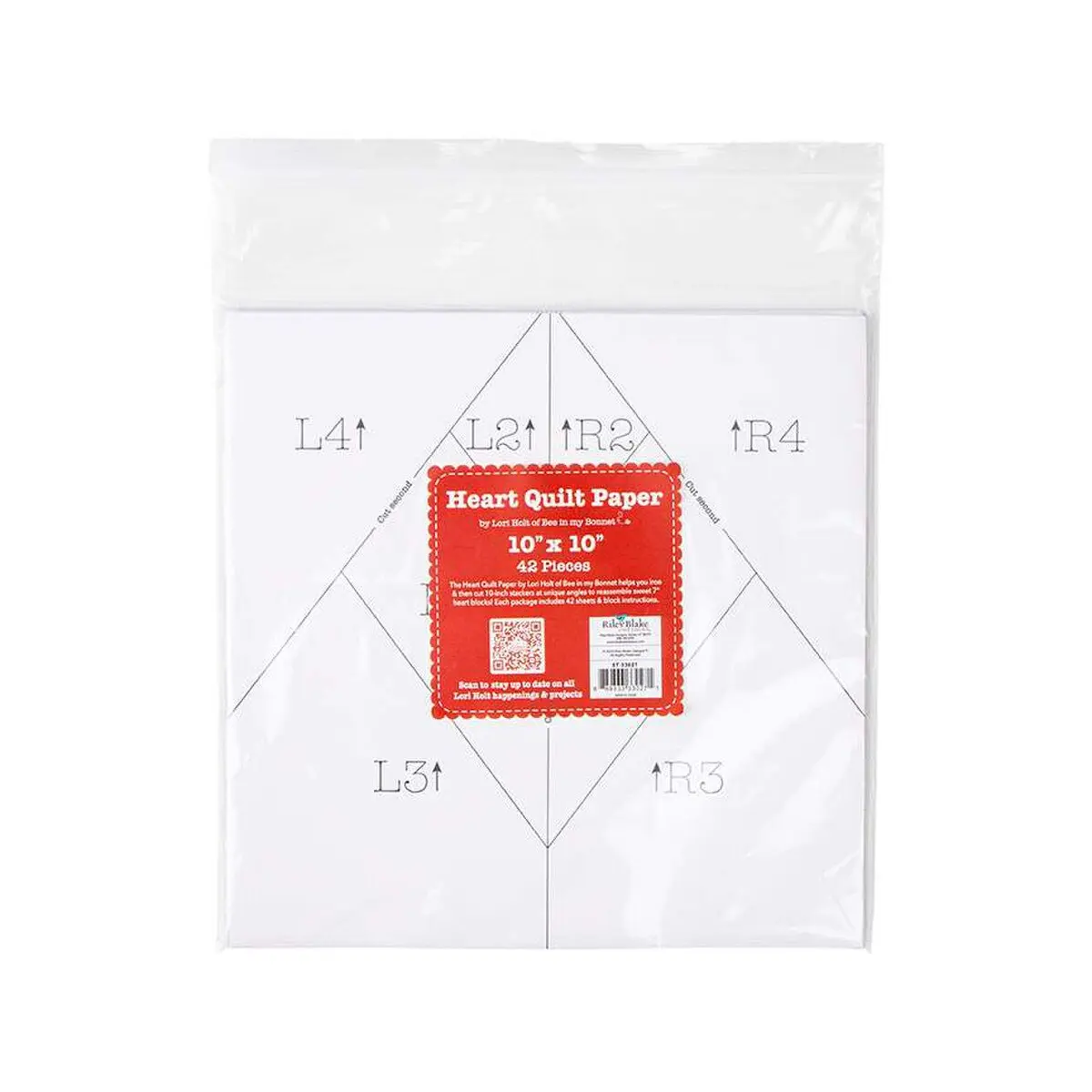 Riley Blake Designs Lori Holt 10" Heart Quilting Paper Pattern ST-33027