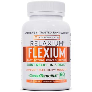 Relaxium Flexium Fast Acting Joint Support, Drug-Free, with CurcuTame Blend, Supports Joint Flexibility and Function, 60 Capsules