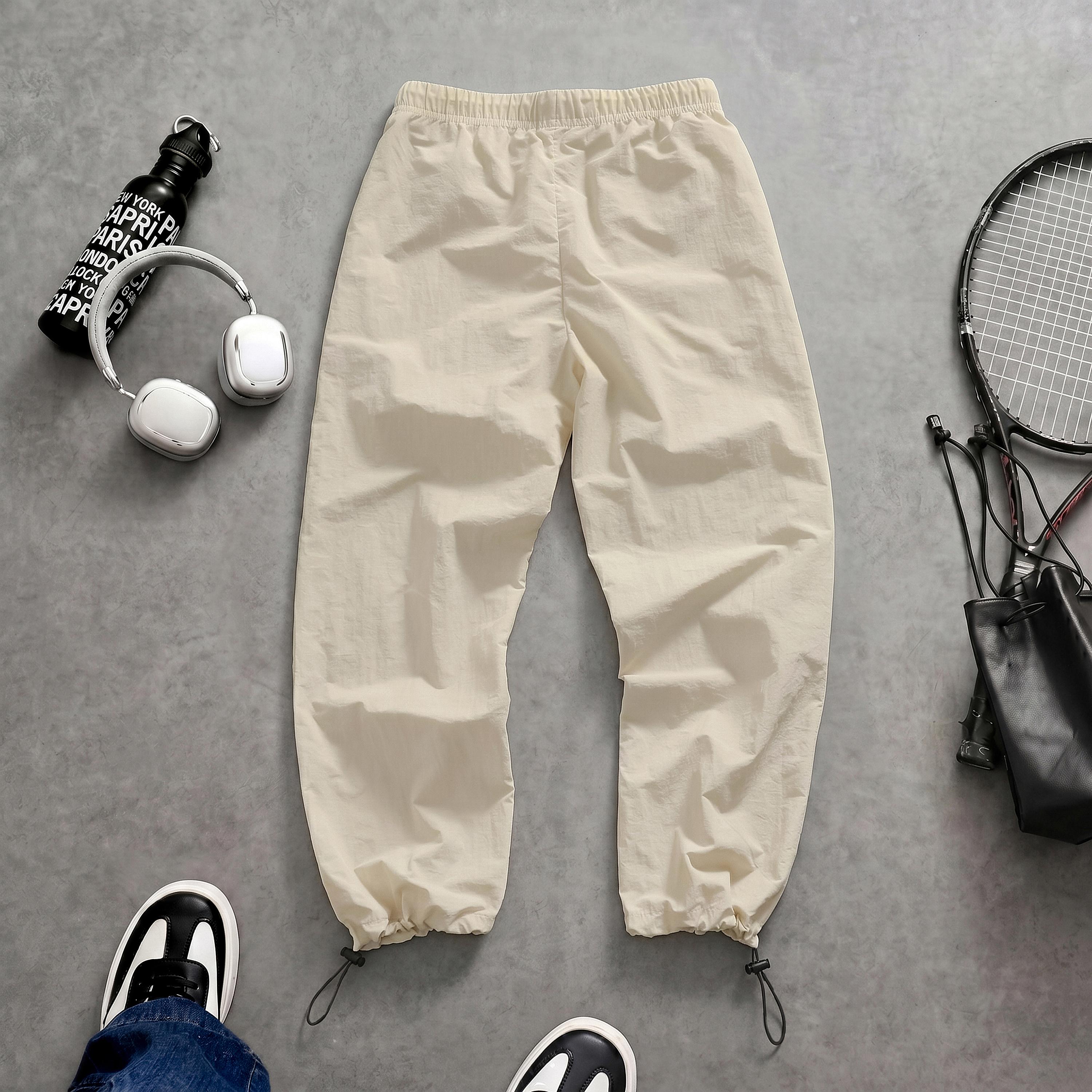 2-piece summer travel casual pants set, lightweight joggers with elastic drawstring cuffs, comfortable bottoms for vacations and outdoor activities