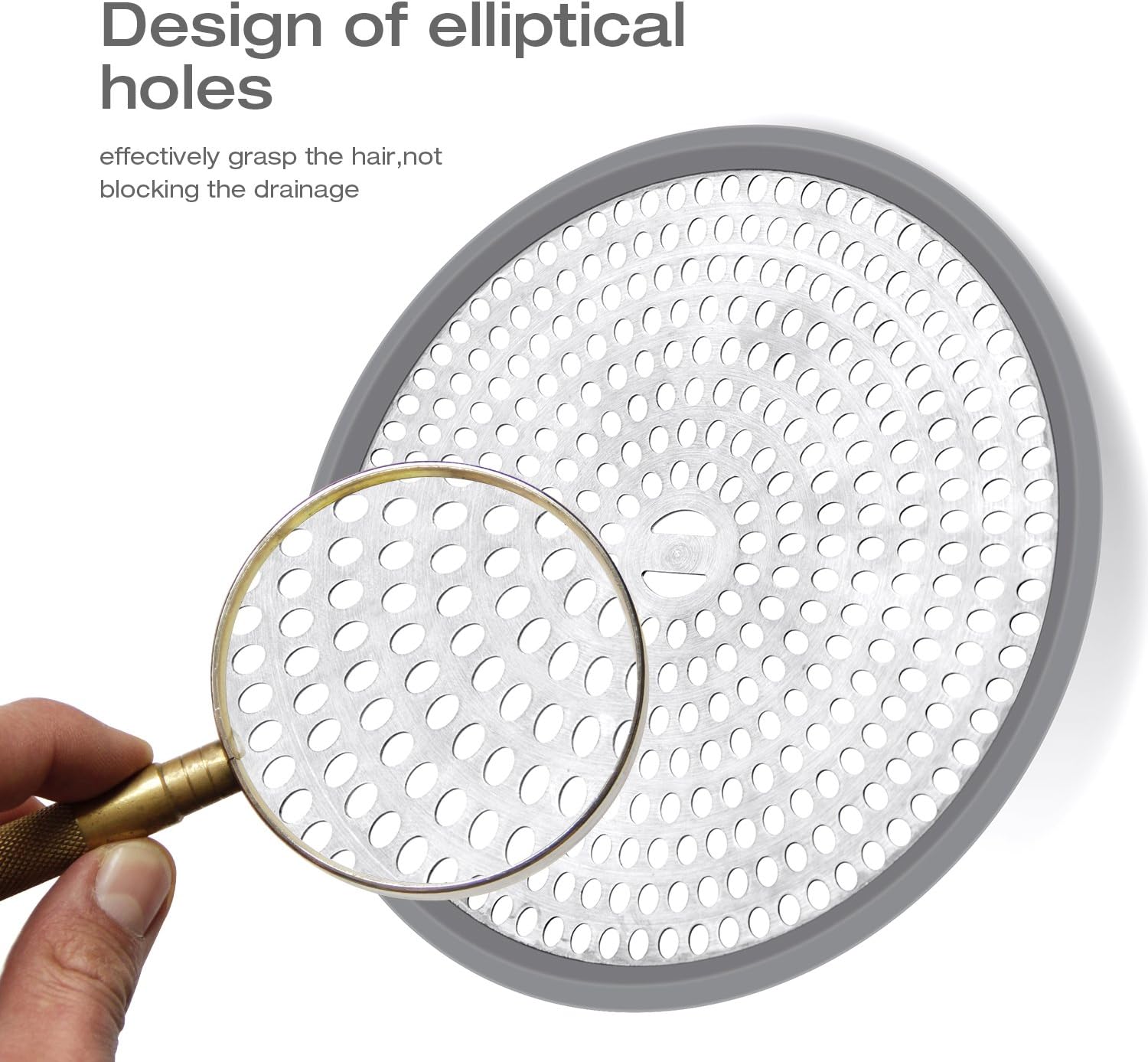 Shower Drain Hair Catcher/Strainer/Stainless Steel and Silicone