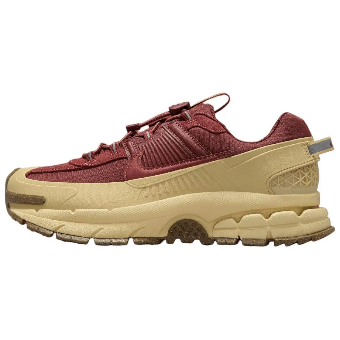Women's Nike Vomero 5 Roam Team Gold Low-Top Sneakers - Training & Running, Slip-Resistant, Wine Red, House White, Maison Mihara Collaboration