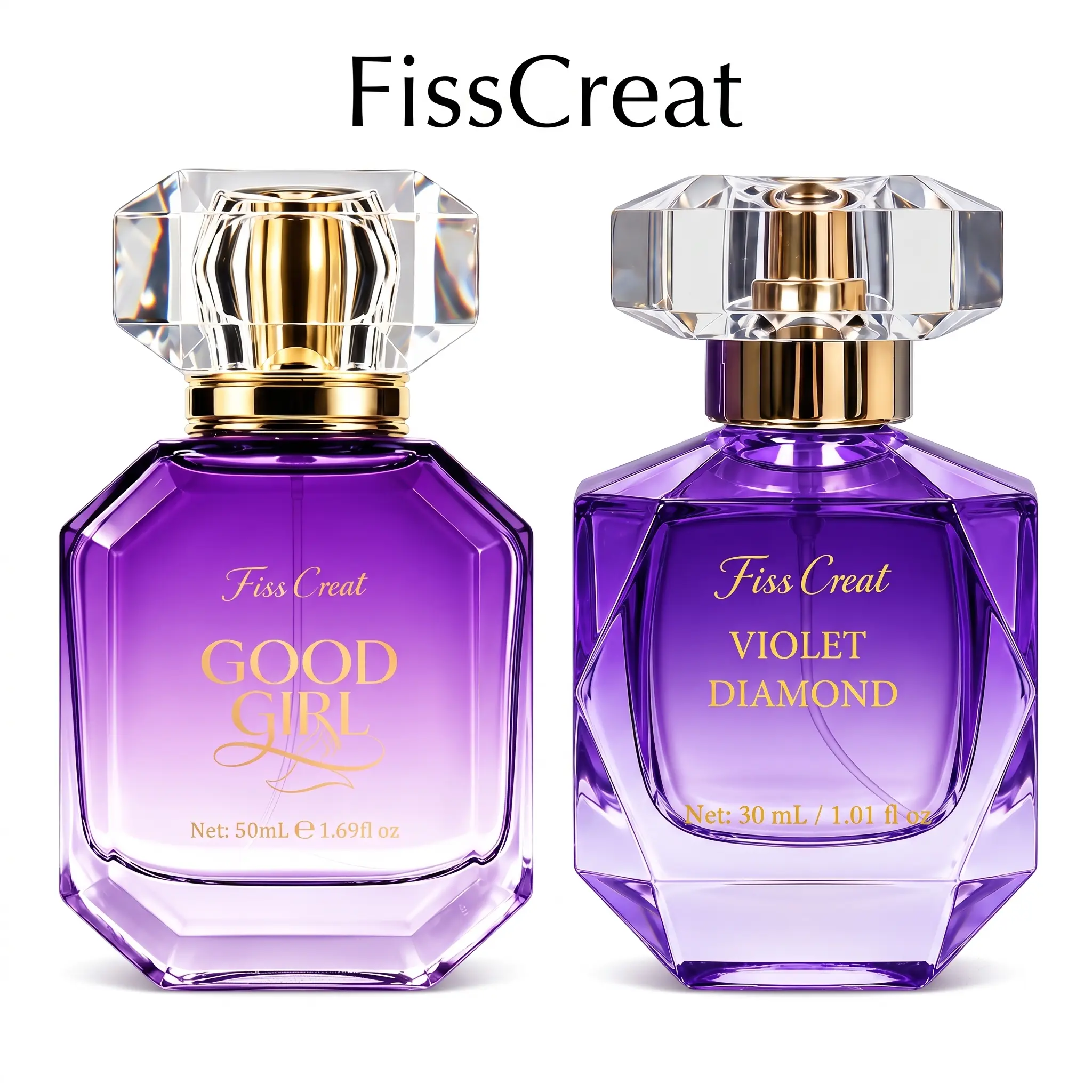 Women's Fiss Creat Violet Diamond & Good Girl EDP 2-Piece Perfume Set - 30ml+50ml (1.01+1.69 fl oz), Fruity Caramel Coffee Vanilla Jasmine Amber Musk Long-Lasting Luxury Daily Wear Scent, Layered Rich Notes Gift Parfum For Modern Ladies