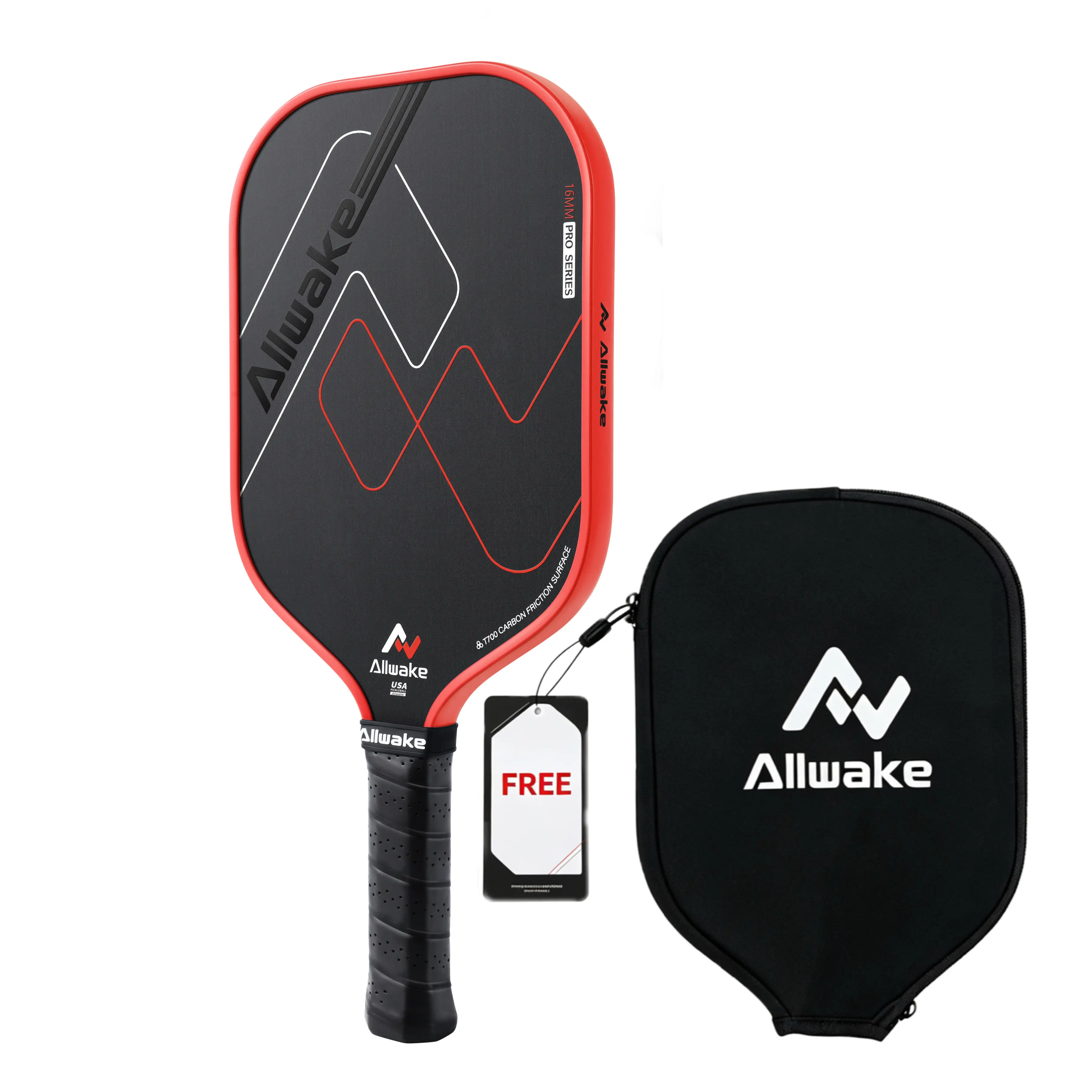 Pickleball Paddle, T700 Raw Carbon Fiber Surface (CFS) High Grit & Spin, with 16MM Polypropylene Honeycomb Core,  USAPA Polypropylene Honeycomb Paddle with Cushion Comfort Grip, Ideal for Novice and Professional Player