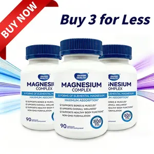 BAIFEN Magnesium Complex 8 Essential Forms 800mg Capsules for Muscle Recovery & Bone Density 90 Non-GMO Dietary Supplement