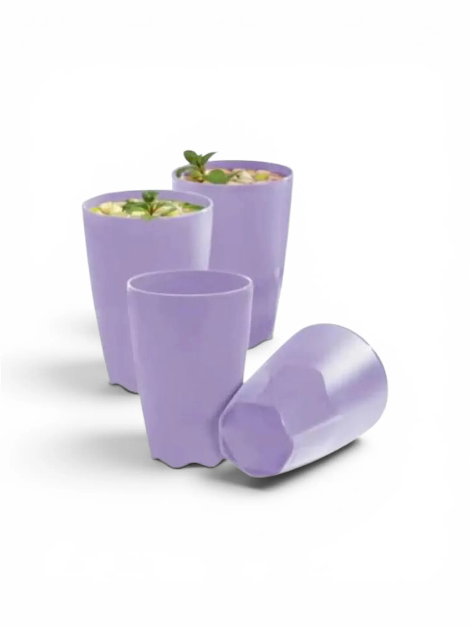 Lilac Kitchen Drinkware Cups Set - 4-Piece, 525ml Capacity, Cups Kitchenware / Set De 4 Vasos, Color Lila, Capacidad de 525ml, Vasos para Cocina