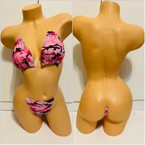 Pink Camouflage Two Piece Bikini Outfit