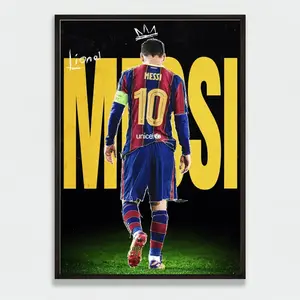 Lionel Messi Football Poster - Soccer Wall Art Print - Vintage Style Messi GOAT Poster - Soccer Fan Gift