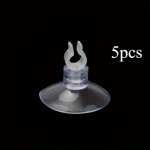 5pcs AquaGrip Fish Tank Suction Cups, PVC Material, Uncharged, No Battery Required, for Air Pump Tube Fixation, Aquarium Accessories for Fish Species