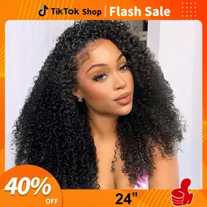 summervibes Kinky Curly Half Wig Human Hair 200% Density 3 In 1 Half Wig With Drawstring Seamless Clip Glueless Wear and Go Headband 100% Human Hair  Wig Beginner Friendly For Women