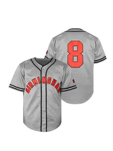 Men's Embroidered Baseball Jacket, Letter Embroidery Design, Breathable Sweat-Absorbing Button-Up, Short Sleeve Shirt