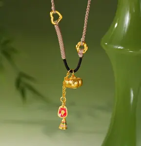 Wishing You All The Best Pagoda and Conch Woven Rope Necklace, Dainty Boho Handmade Spiritual Pendant Necklace Trendy Aesthetic Jewelry Gift for Women Girls（86）