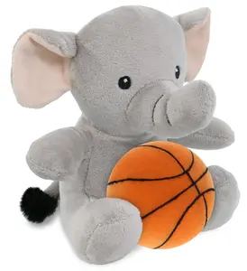 DOLLIBU Super Soft 6-in Polyester Stuffed Elephant Toy - Basketball-Inspired Design, Personalizable Name, Cute-Shaped Plush Fluffy Stuffed Toy, Cute-Shaped Stuffed Toys, Plush Stuffed Toys