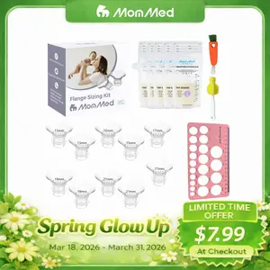 MomMed 10PCS Flange Sizing Kit 5 in 1 for 24mm Flange Universal Compatibility with Nipple Measurement Ruler & Storage Bags