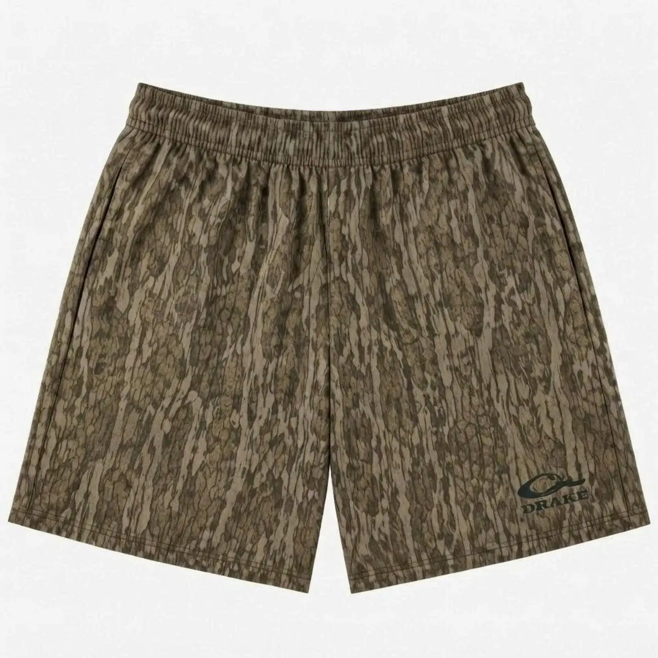 Drake Mossy Oak Bottomland Mens Camo  Shorts - Lightweight Outdoor Hunting Outfit