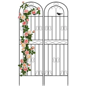 Bamworld 2-Pack Rustproof Metal Plant Trellis (180x50 cm) - Outdoor Climbing Support for Roses, Vines, Garden Decor for Courtyards