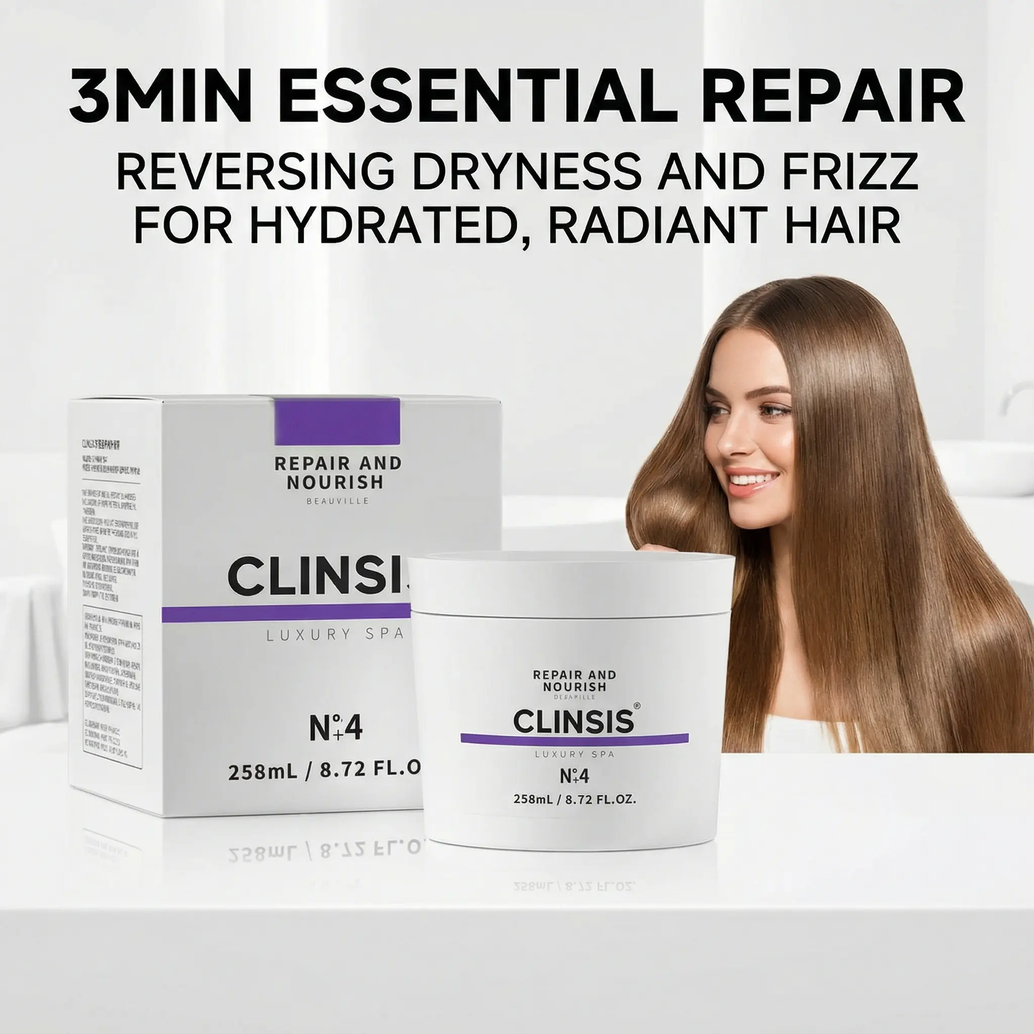 Repairing Bond-Building Hair Mask with Argan & Marula Oil for Dry, Damaged Hair & Dye Transition, Woody Sandalwood Scent for Shiny Results, Unisex, 258ml