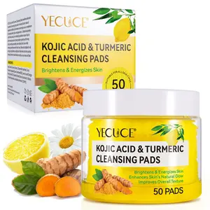 YECUCE Curcuma Rosmarinus Facial Cleansing Sheet contains 50 Nourishing Cleansing Pads, with ingredients such as curcuma and rosmarinus. It brightens the skin, cleanses oil stains from pores, and is an easy-to-use facial cleanser