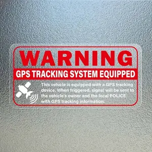Warning GPS Tracking System Vehicle Sticker, High-Quality Self-Adhesive Safety Alarm Decal, Car Window Security, Waterproof Door Markers, Theft Protection