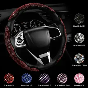 Universal Rhinestone Steering Wheel Cover Ultra-Thin Anti-Slip Luxury Crystal Car Decor for Enhanced Interior Elegance