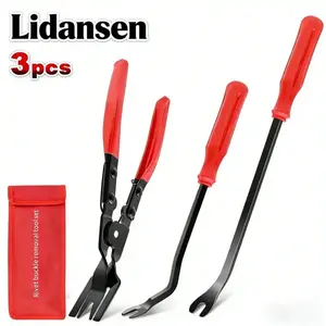 3 Pcs Auto Clip Pliers Set & Fastener Remover Car Trim Rivet Removal Pry Tool Repair Kit with Storage Bag for Automotive Door Panel