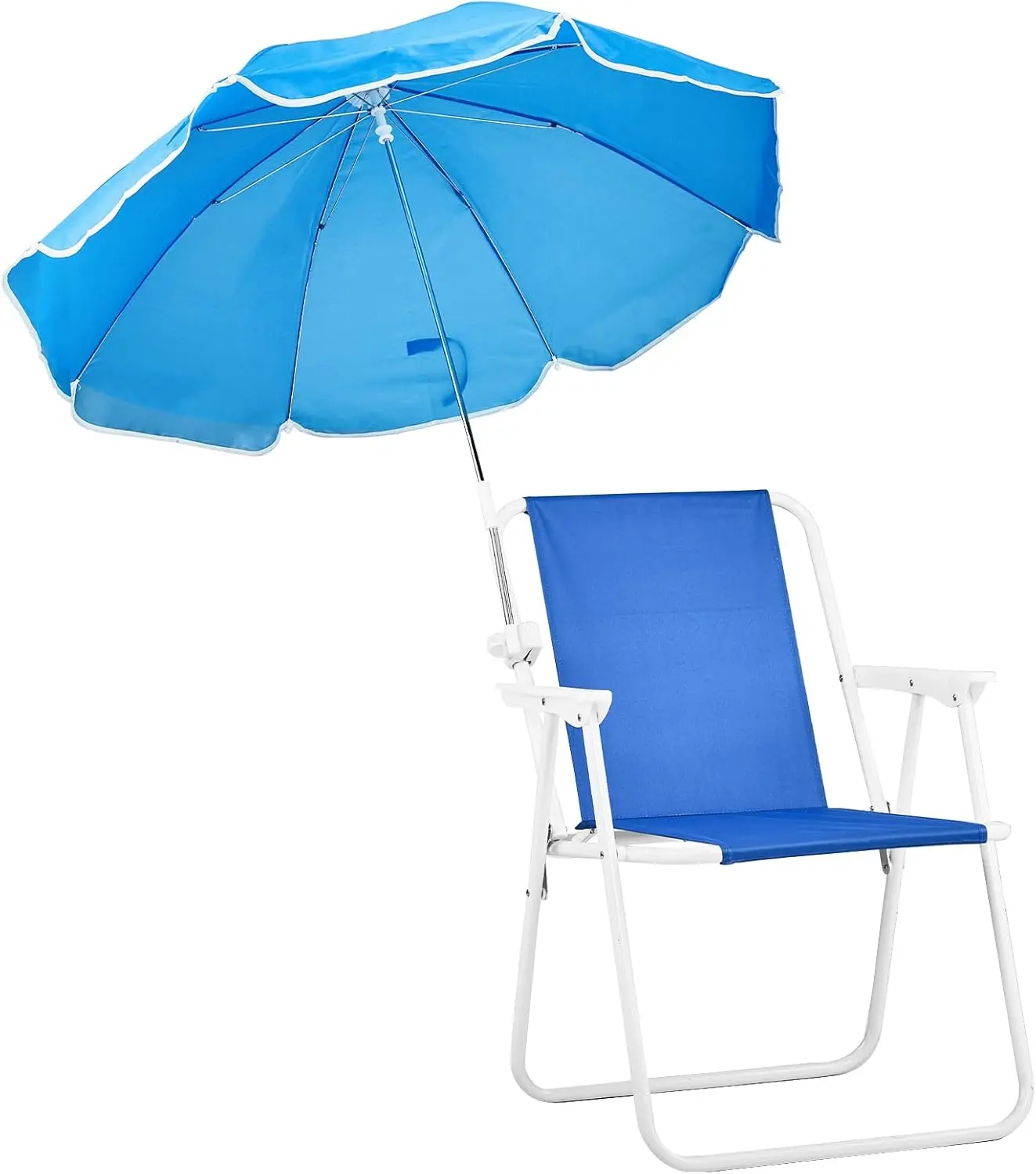 VINGLI Beach Chair with Umbrella, Beach Chair with 360°Canopy Shadefor Adults,Camping Chairs for Camping, Pool, Fishing-Blue