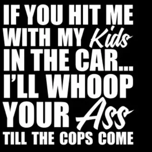 If you hit me with my kids Decal Sticker - 651 Permanent Vinyl Cross Design Easy Install Wet/Dry Application 10 Year Lifespan Personalized Car Decals