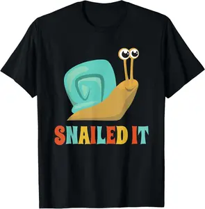 100% cotton Unisex Funny Cute Snail Lover Snails Gift Snailed It T-Shirt