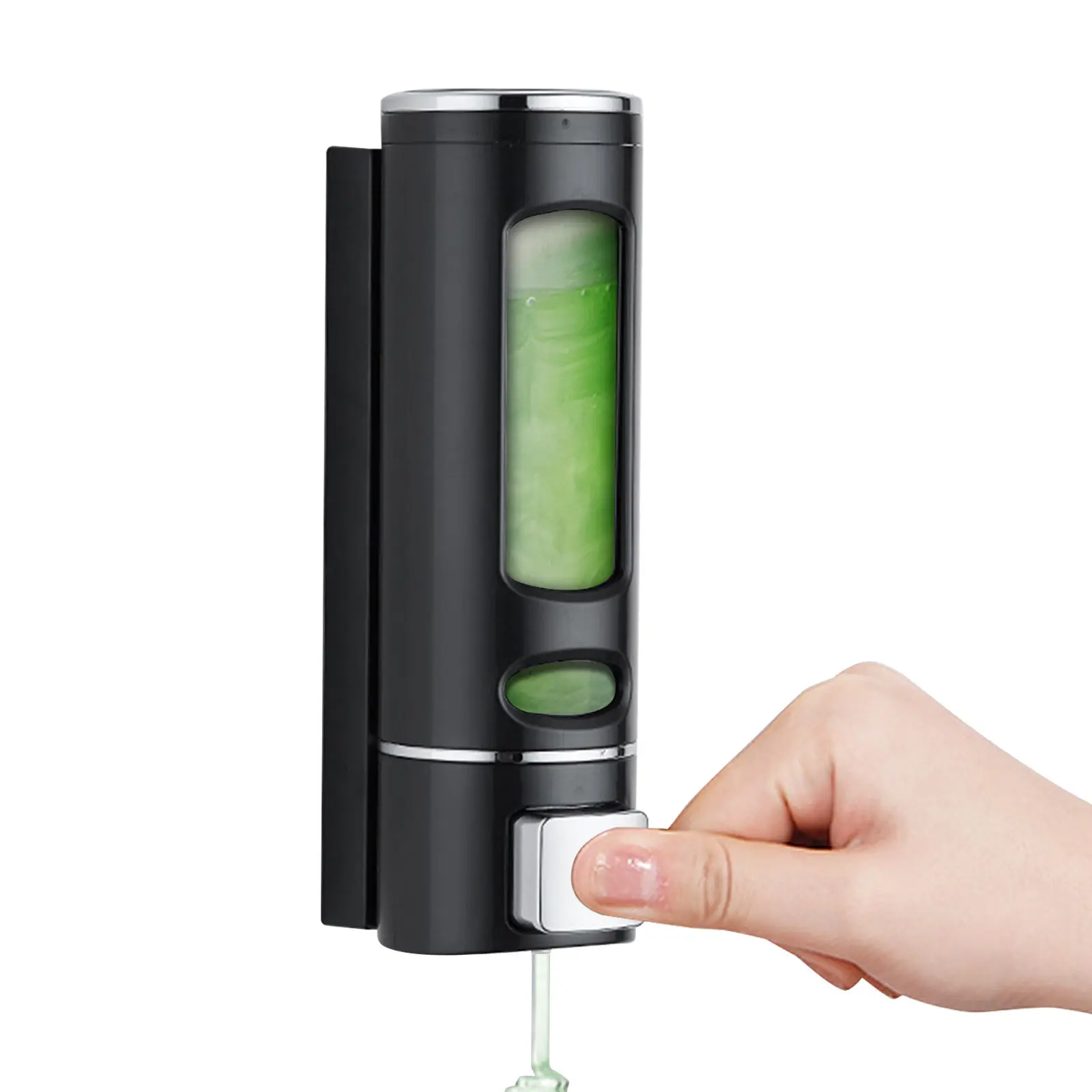 Wall Mounted Hand Soap Dispenser Set - 400ml Sturdy Waterproof Transparent Reusable Refillable Liquid Lotion Container, Large Cap, Press-Operated, Leak-Proof, Easy-Install for Bathrooms, Shower, Airports, Schools, Restaurants
