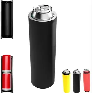 Double Tactical Reload Can Holder-Ultra Chill System, Tactical Reload Can, Fill Two 12-Ounce Cans Of Beverage, Fast Fill Shot, Secure Fit, Suitable For Camping, Travel, Party, Gift(Red)