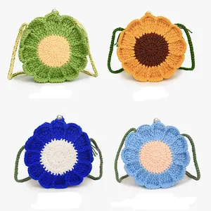 Crochet Flower Women's Bag - 2025 New Style Knitted Fabric Crossbody Bag for Women